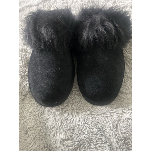 New Women's 100% UGG Scuff Sis Fluffy Fuzzy Slipper Sandals Shoes Black Size 10 - Picture 6 of 16